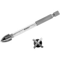 Сверло по стеклу и керамике 6 мм Зубр 4 грани шестигранный хвостовик  картинка